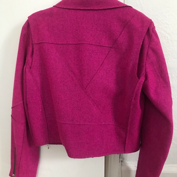 Public School magenta wool biker jacket - Picture 4 of 6